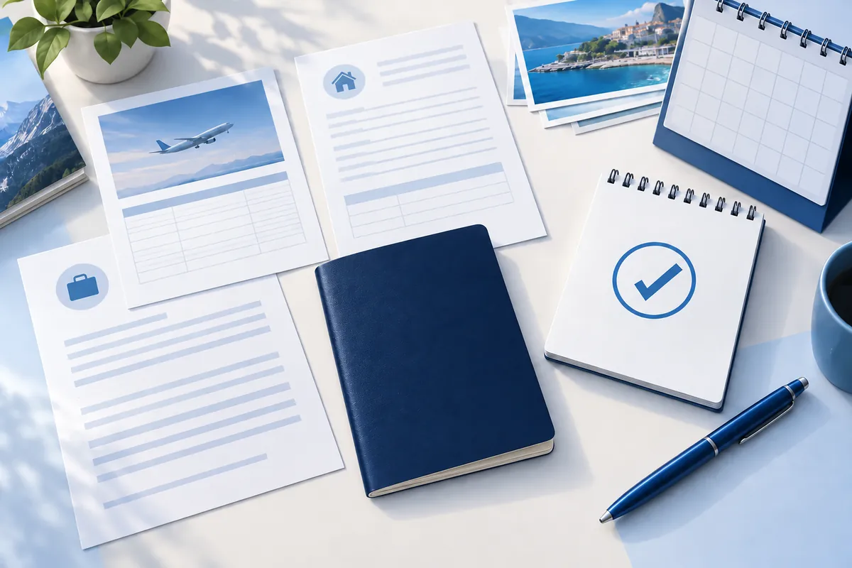 Bàn làm việc minh họa việc luyện trả lời phỏng vấn visa Mỹ sau lần từ chối theo 214(b)