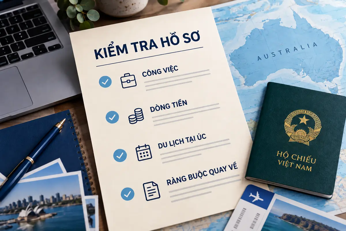 Lịch công việc tại Việt Nam, hợp đồng đang thực hiện và hành trình du lịch Úc trở về Việt Nam
