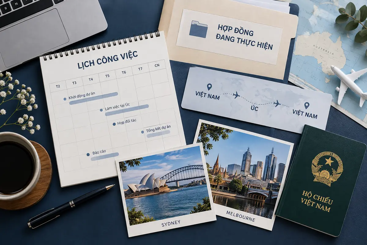 Checklist visa Úc cho người làm tự do gồm công việc, dòng tiền, lịch trình và lý do quay về
